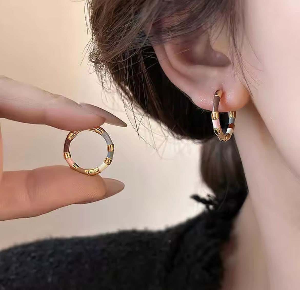 Bunte Creolen Ohrringe