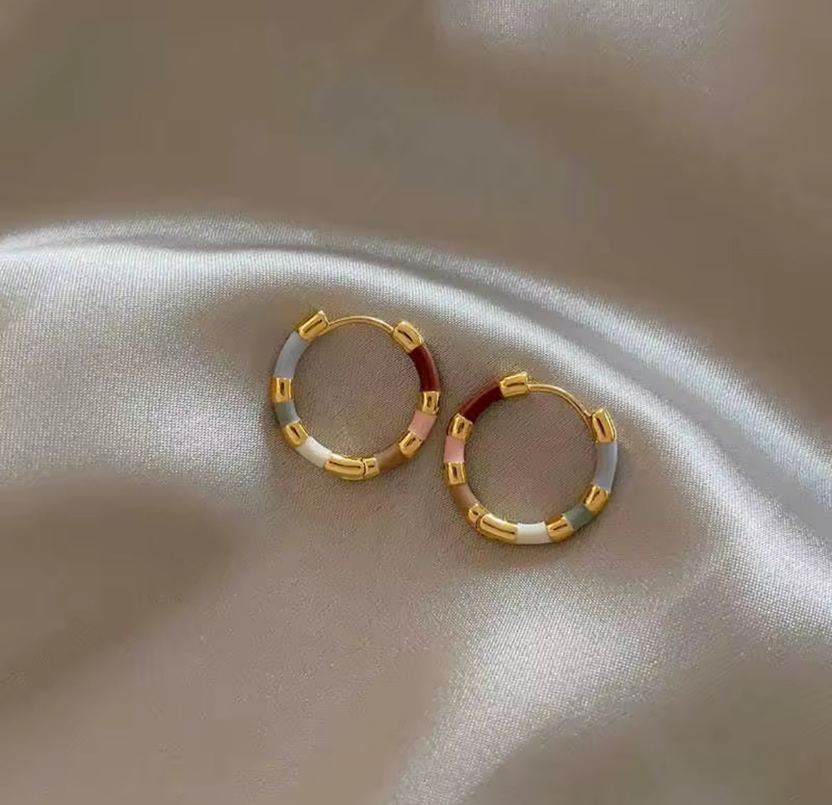 Bunte Creolen Ohrringe