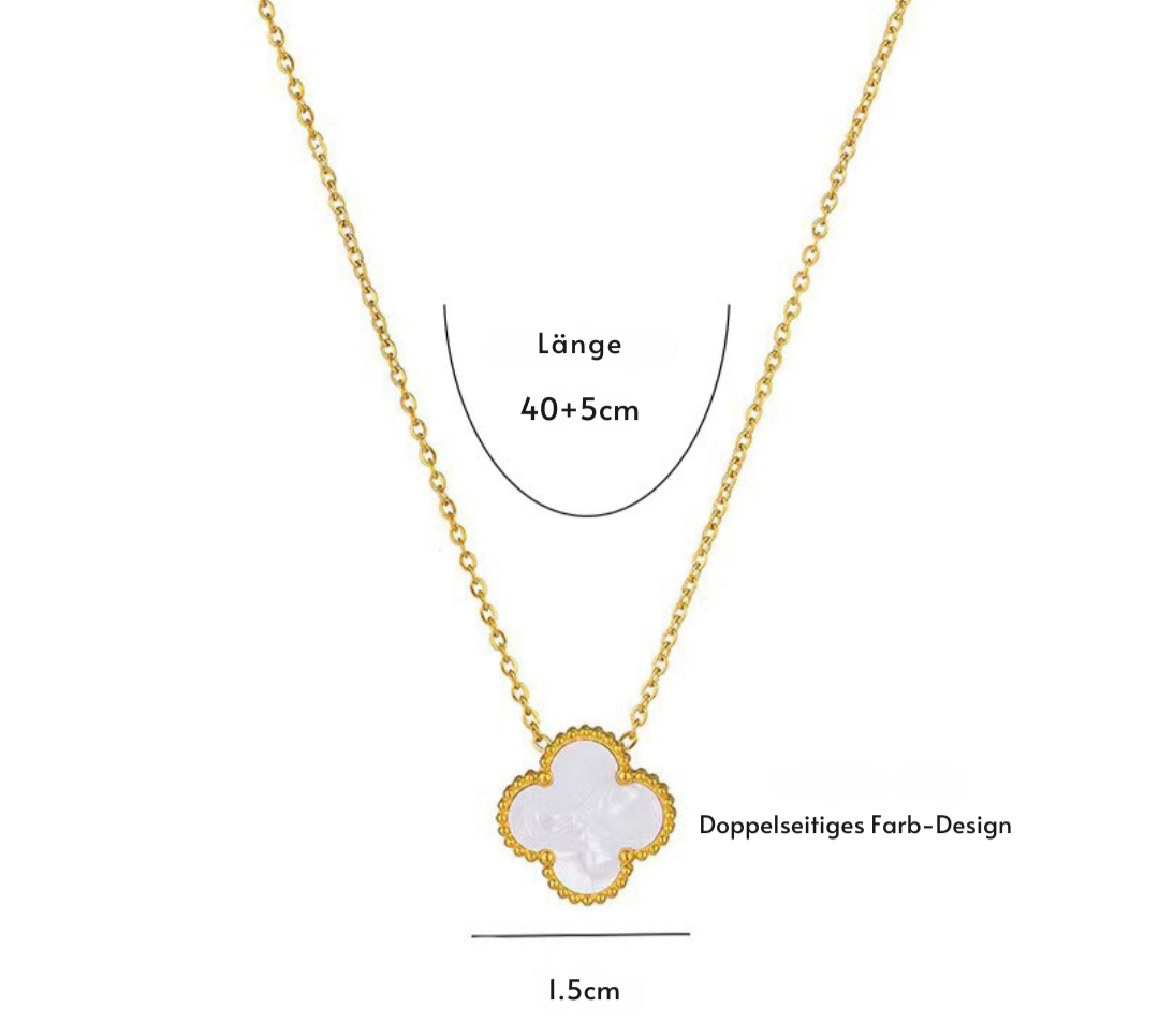 Vierblättrige Halskette Gold