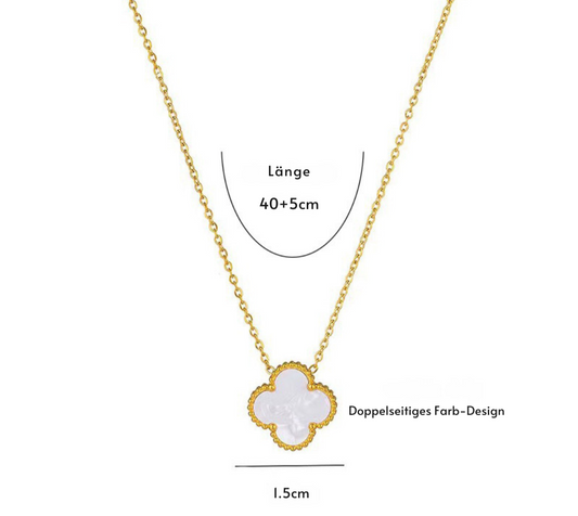 Vierblättrige Halskette Gold
