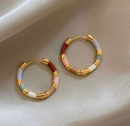 Bunte Creolen Ohrringe